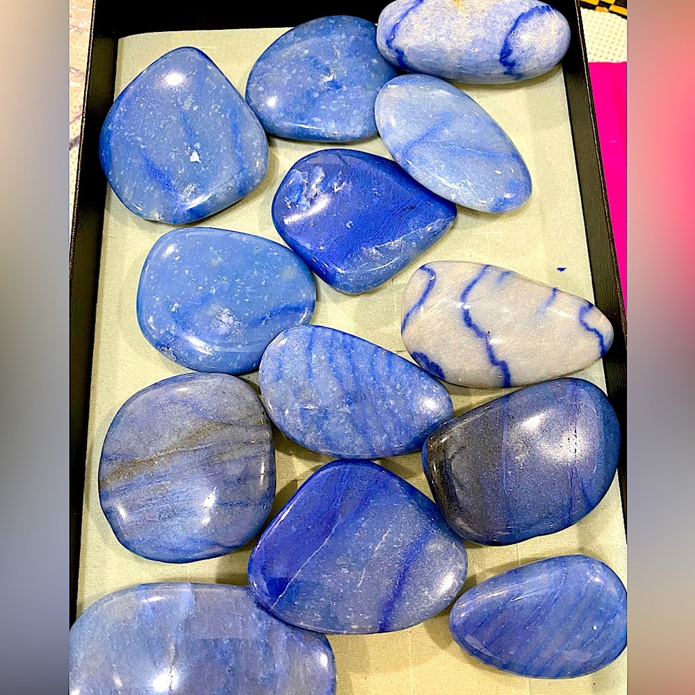 Lot of blue aventurine big tumbles